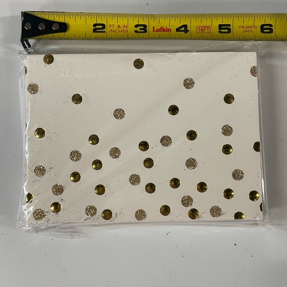 30 Blank Greeting Cards with envelopes- Gold and Gold Glitter Polka Dot - Picture 3 of 4
